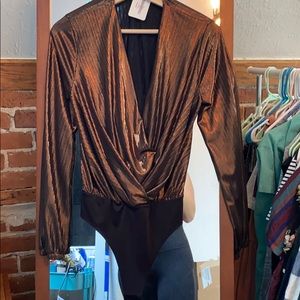 Chrome long sleeve bodysuit